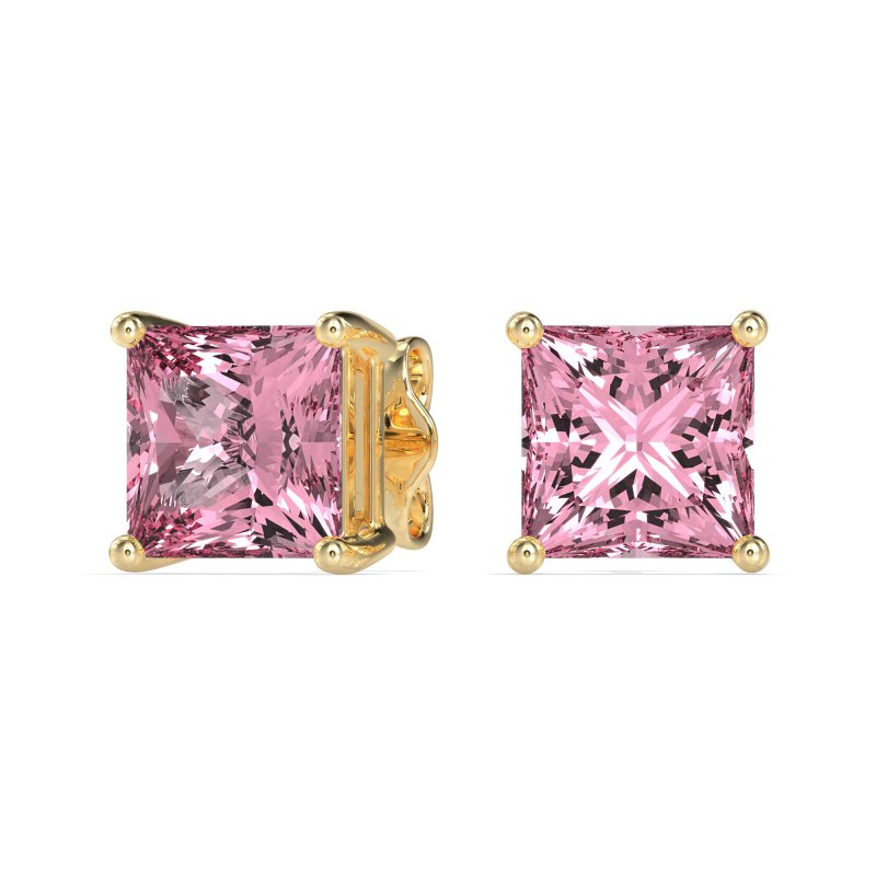 Classic Princess Cut Stud Earrings