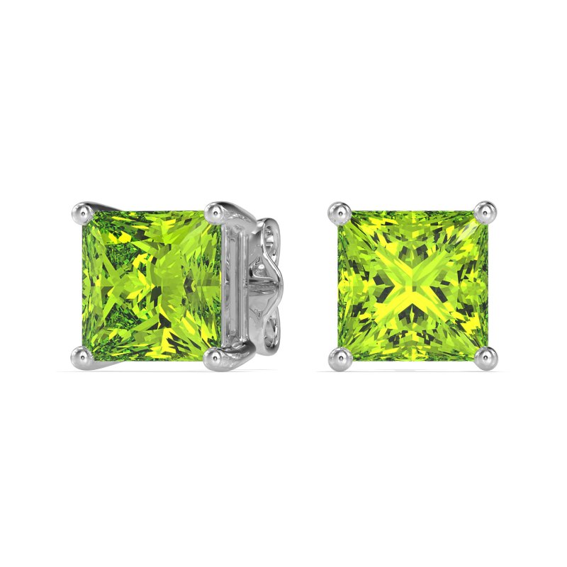 Classic Princess Cut Stud Earrings