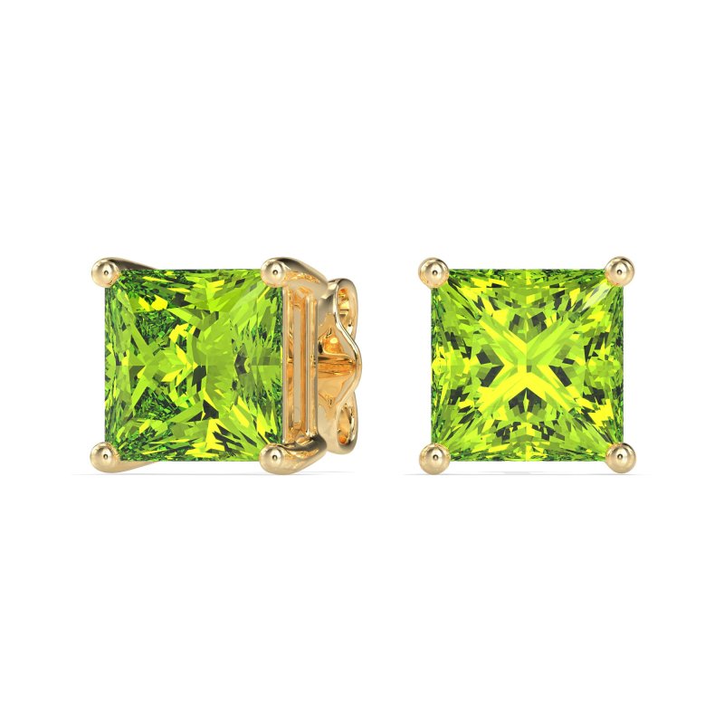 Classic Princess Cut Stud Earrings