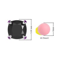 Hidden Stone Cushion Stud Earrings