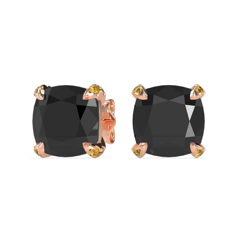 Hidden Stone Cushion Stud Earrings