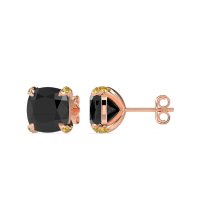 Hidden Stone Cushion Stud Earrings