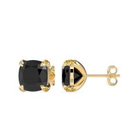 Hidden Stone Cushion Stud Earrings