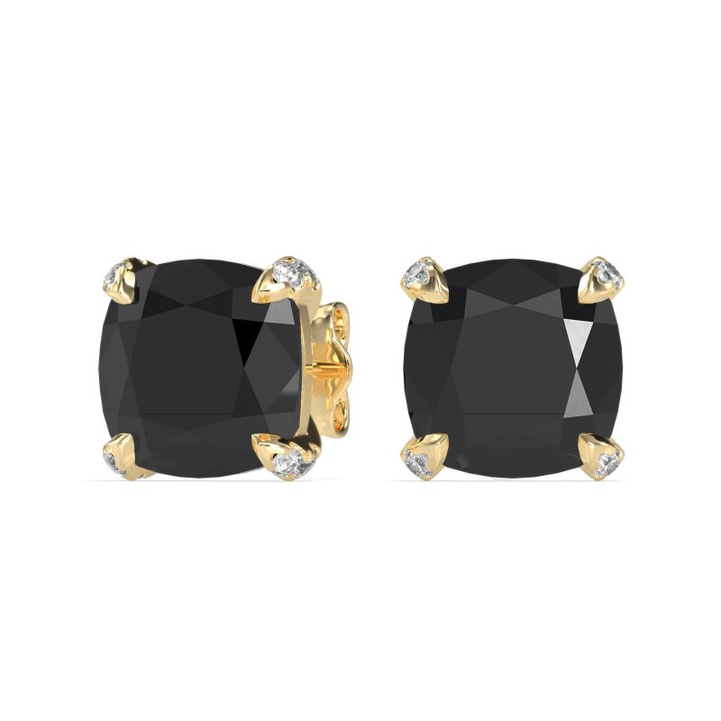 Hidden Stone Cushion Stud Earrings
