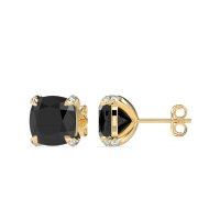 Hidden Stone Cushion Stud Earrings