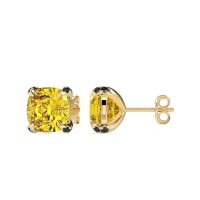 Hidden Stone Cushion Stud Earrings