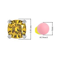 Hidden Stone Cushion Stud Earrings