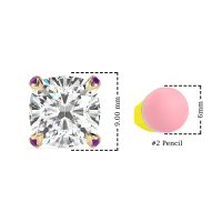 Hidden Stone Cushion Stud Earrings