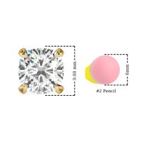 Hidden Stone Cushion Stud Earrings