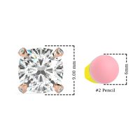 Hidden Stone Cushion Stud Earrings