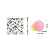 Hidden Stone Cushion Stud Earrings