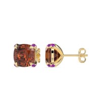 Hidden Stone Cushion Stud Earrings