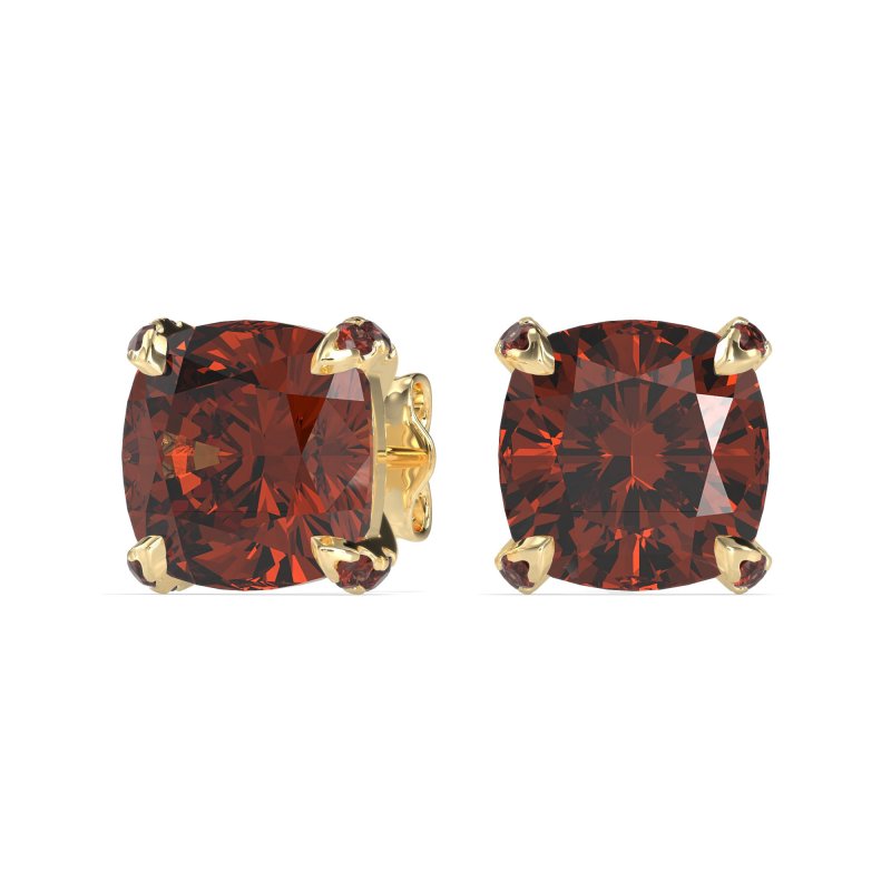 Hidden Stone Cushion Stud Earrings