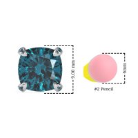 Hidden Stone Cushion Stud Earrings