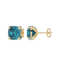 Hidden Stone Cushion Stud Earrings