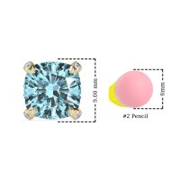 Hidden Stone Cushion Stud Earrings