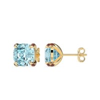 Hidden Stone Cushion Stud Earrings