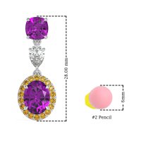 Three-Stone Dangle Halo Earrings