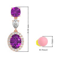 Three-Stone Dangle Halo Earrings