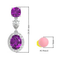 Three-Stone Dangle Halo Earrings
