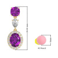 Three-Stone Dangle Halo Earrings