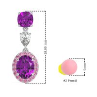 Three-Stone Dangle Halo Earrings