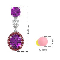 Three-Stone Dangle Halo Earrings