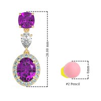 Three-Stone Dangle Halo Earrings