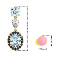 Three-Stone Dangle Halo Earrings