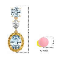 Three-Stone Dangle Halo Earrings