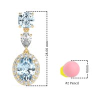 Three-Stone Dangle Halo Earrings