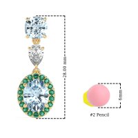 Three-Stone Dangle Halo Earrings