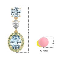 Three-Stone Dangle Halo Earrings