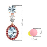 Three-Stone Dangle Halo Earrings
