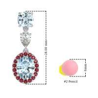 Three-Stone Dangle Halo Earrings