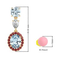 Three-Stone Dangle Halo Earrings