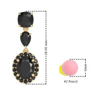 Three-Stone Dangle Halo Earrings