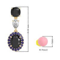 Three-Stone Dangle Halo Earrings