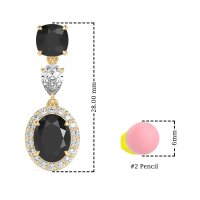 Three-Stone Dangle Halo Earrings