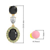 Three-Stone Dangle Halo Earrings