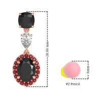 Three-Stone Dangle Halo Earrings