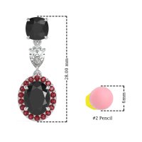 Three-Stone Dangle Halo Earrings