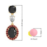 Three-Stone Dangle Halo Earrings