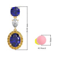 Three-Stone Dangle Halo Earrings