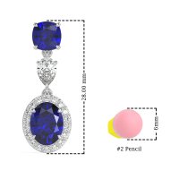 Three-Stone Dangle Halo Earrings