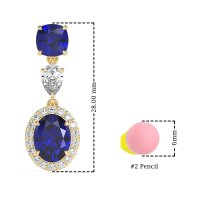 Three-Stone Dangle Halo Earrings