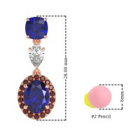 Three-Stone Dangle Halo Earrings