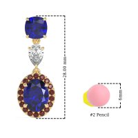 Three-Stone Dangle Halo Earrings