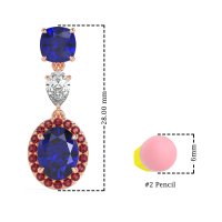 Three-Stone Dangle Halo Earrings