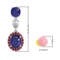 Three-Stone Dangle Halo Earrings